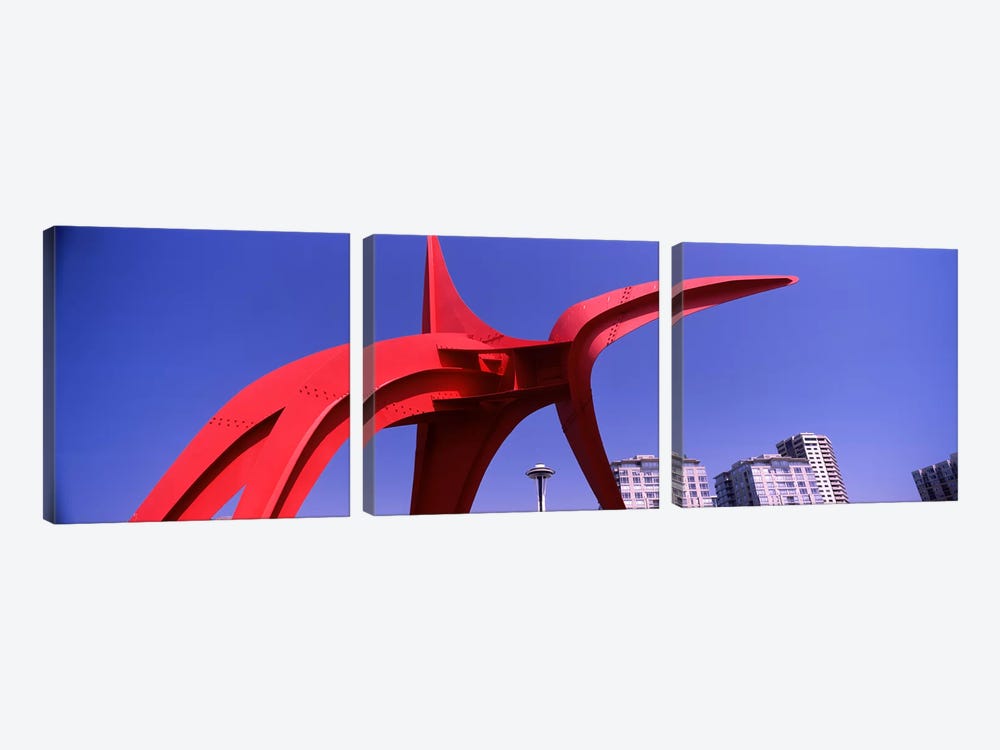 Low angle view of a sculpture, Olympic Sculpture Park, Seattle Art Museum, Seattle, King County, Washington State, USA by Panoramic Images 3-piece Canvas Wall Art