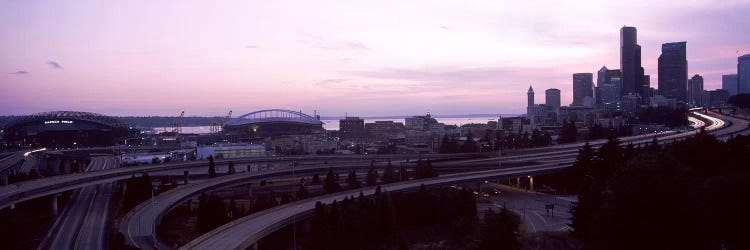 City at sunset, Seattle, King County, Washington State, USA