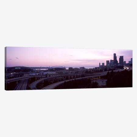 City at sunset, Seattle, King County, Washington State, USA Canvas Print #PIM8533} by Panoramic Images Canvas Art Print