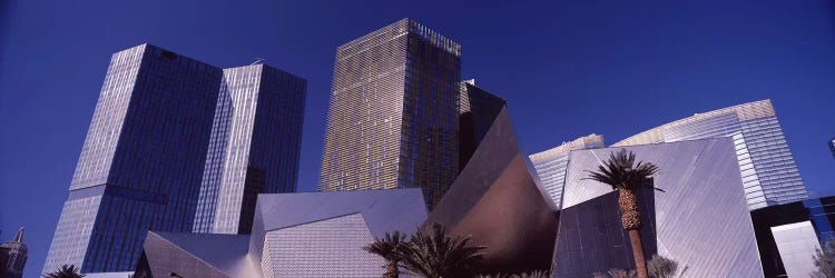 Low angle view of skyscrapers in a city, Citycenter, The Strip, Las Vegas, Nevada, USA 2010