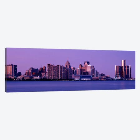 USA, Michigan, Detroit, twilight Canvas Print #PIM853} by Panoramic Images Art Print