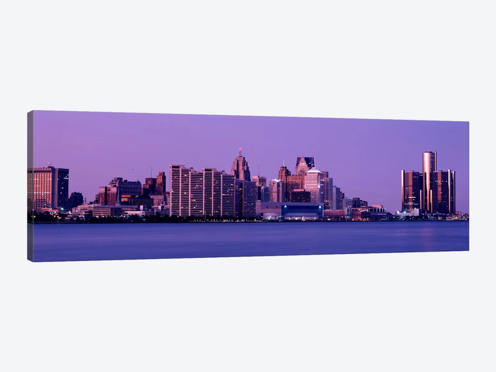 USA, Michigan, Detroit, twilight by Panoramic Images 1-piece Canvas Print