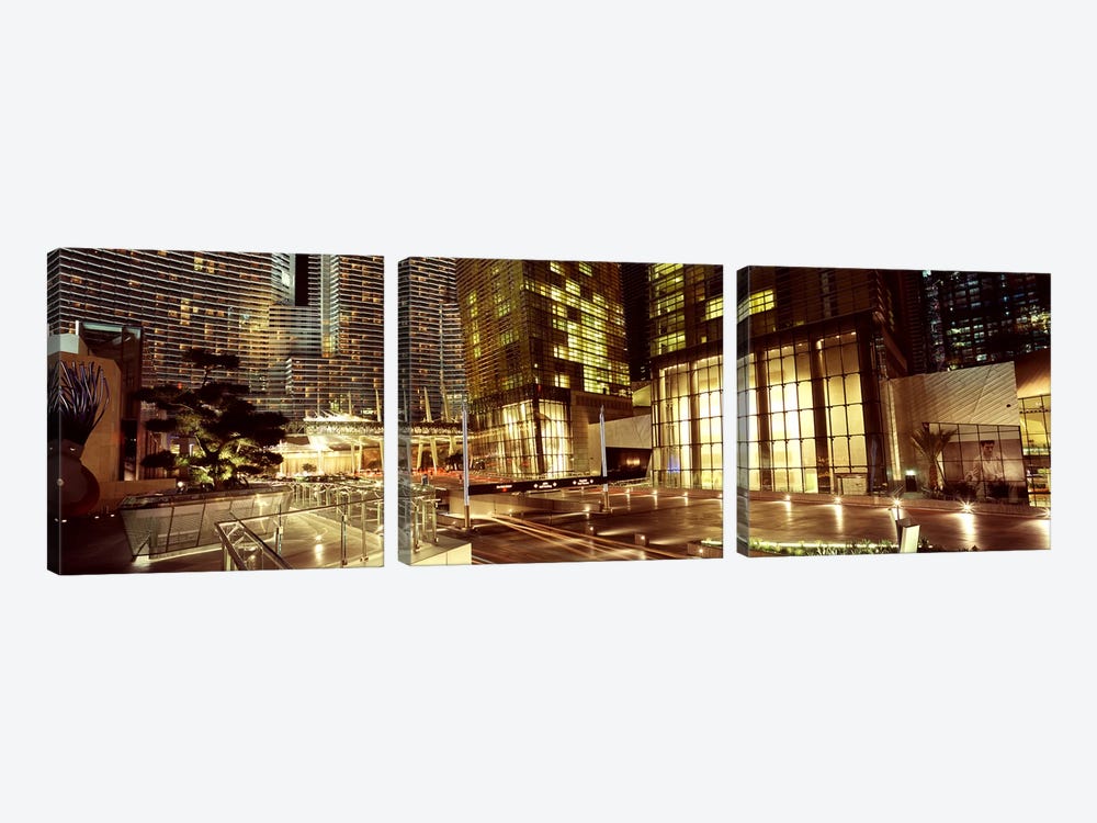 City lit up at night, Citycenter, The Strip, Las Vegas, Nevada, USA by Panoramic Images 3-piece Canvas Art