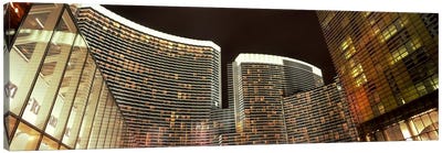 Skyscrapers lit up at night, Citycenter, The Strip, Las Vegas, Nevada, USA Canvas Art Print - Las Vegas Art