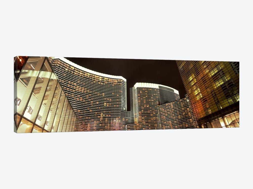 Skyscrapers lit up at night, Citycenter, The Strip, Las Vegas, Nevada, USA by Panoramic Images 1-piece Canvas Print