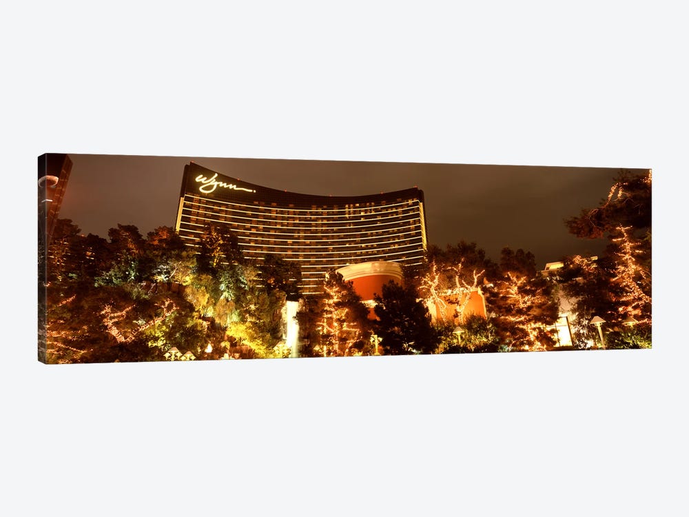 Hotel lit up at night, Wynn Las Vegas, The Strip, Las Vegas, Nevada, USA by Panoramic Images 1-piece Canvas Artwork