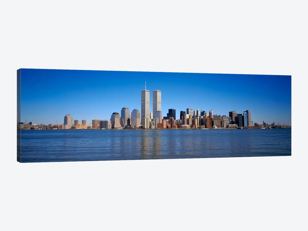 New York City Cityscape Print PANORAMA CANVAS WALL ART Picture Blue 
