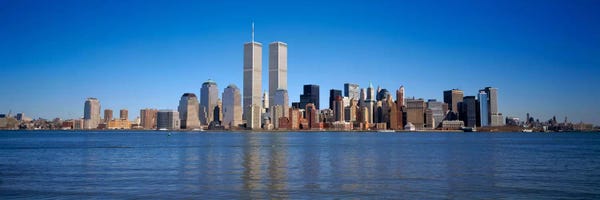 New York City Skylines: Skyscrapers at the waterfront, World Trade Center, Lower Manhattan, Manhattan, New York City, New York State, USA by Panoramic Images