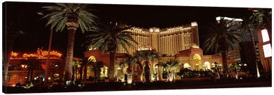 Hotel lit up at night, Monte Carlo Resort And Casino, The Strip, Las Vegas, Nevada, USA Canvas Art Print - Nevada Art