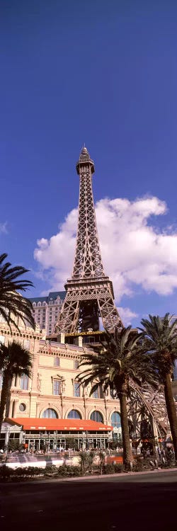 Low angle view of a hotel, Replica Eiffel Tower, Paris Las Vegas, The Strip, Las Vegas, Nevada, USA