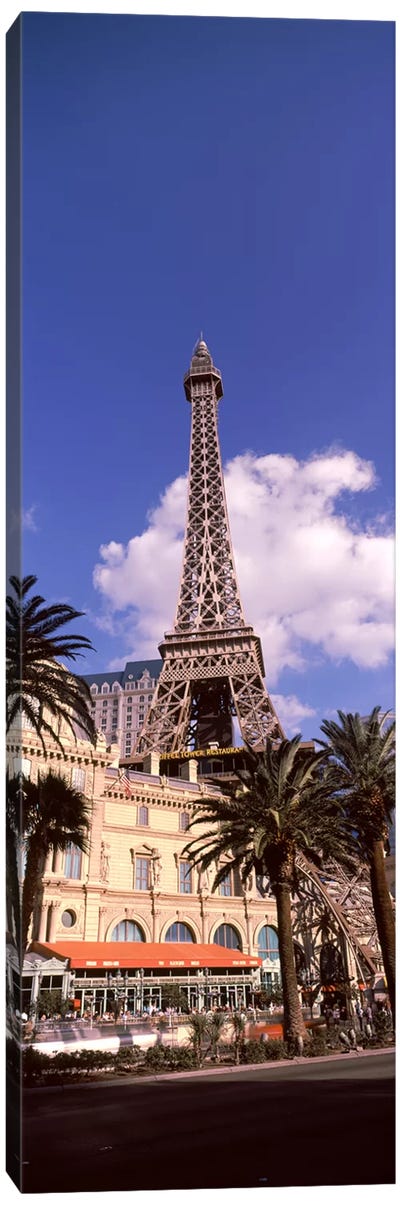Low angle view of a hotel, Replica Eiffel Tower, Paris Las Vegas, The Strip, Las Vegas, Nevada, USA Canvas Art Print - Gambling Art