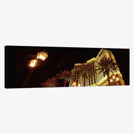 Low angle view of a hotel lit up at night, The Strip, Las Vegas, Nevada, USA Canvas Print #PIM8553} by Panoramic Images Canvas Art Print