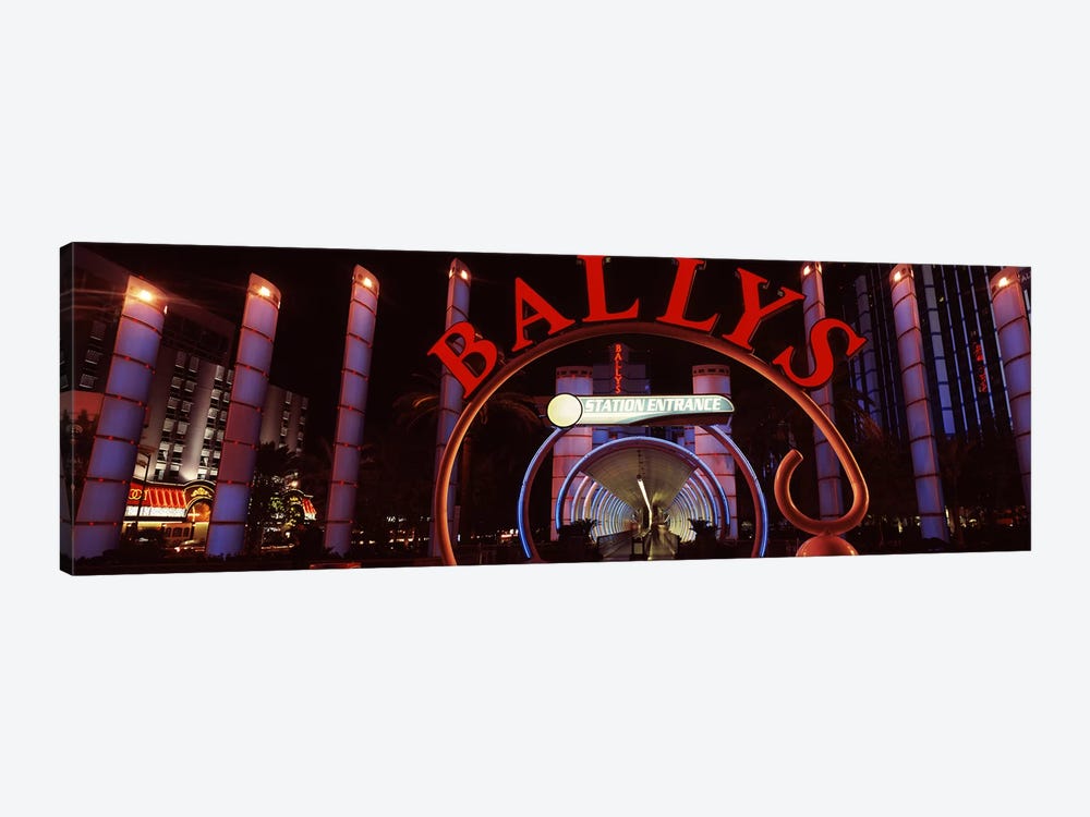 Neon sign of a hotel, Bally's Las Vegas, Monorail Station, The Strip, Las Vegas, Nevada, USA by Panoramic Images 1-piece Canvas Art