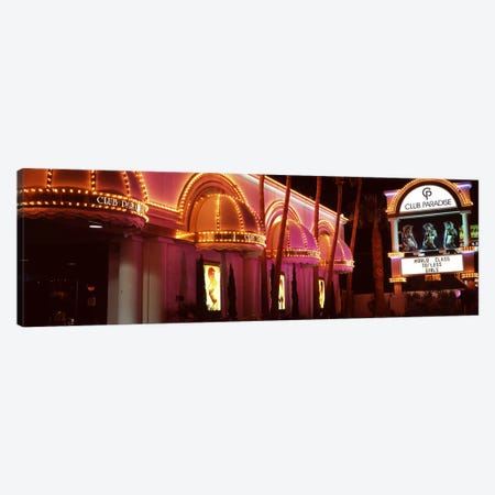 Strip club lit up at night, Las Vegas, Nevada, USA Canvas Print #PIM8555} by Panoramic Images Canvas Art