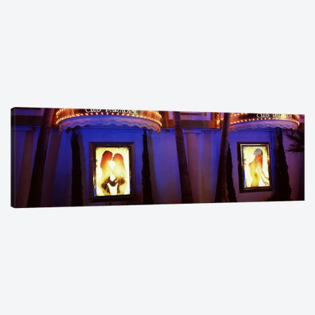 Strip club lit up at night, Las Vegas, Nevada, USA #2 Canvas Print #PIM8556} by Panoramic Images Canvas Wall Art