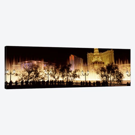 Hotels in a city lit up at night, The Strip, Las Vegas, Nevada, USA #2 Canvas Print #PIM8559} by Panoramic Images Art Print