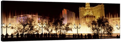 Hotels in a city lit up at night, The Strip, Las Vegas, Nevada, USA #2 Canvas Art Print - Gambling Art