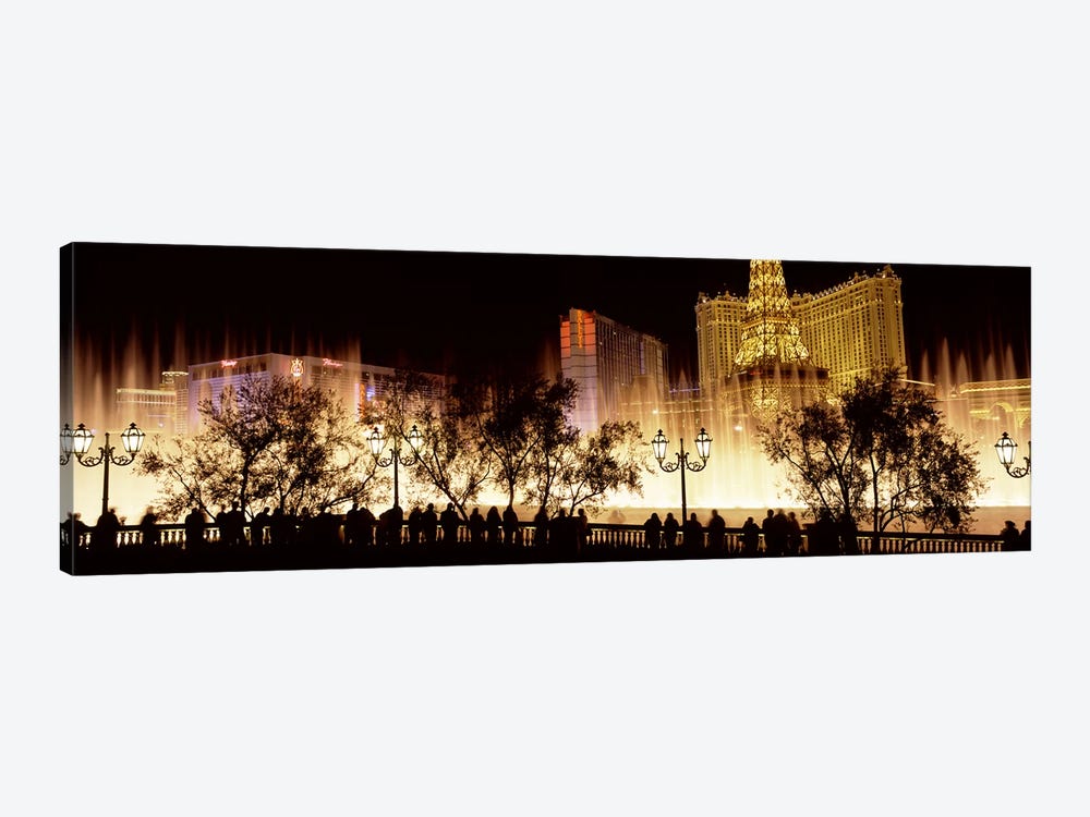 Hotels in a city lit up at night, The Strip, Las Vegas, Nevada, USA #2 by Panoramic Images 1-piece Canvas Print