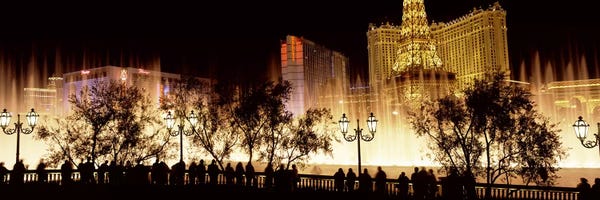 Hotels in a city lit up at night, The Strip, Las Vegas, Nevada, USA #2