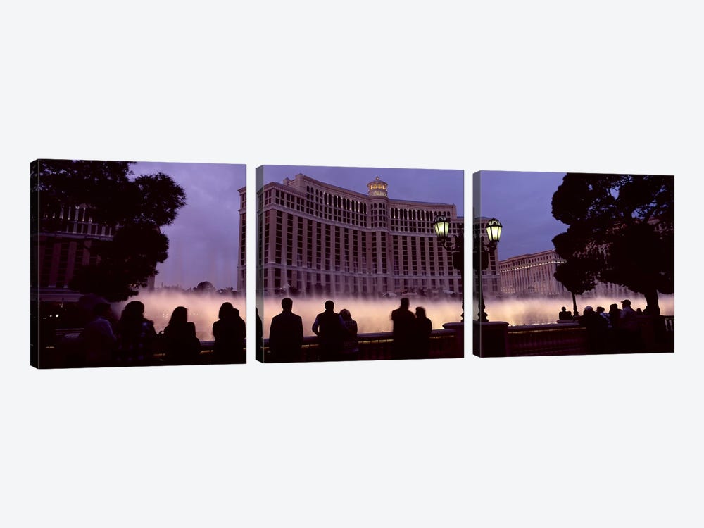 Low angle view of a hotel, Bellagio Resort And Casino, The Strip, Las Vegas, Nevada, USA by Panoramic Images 3-piece Canvas Art Print