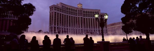 Nevada: Low angle view of a hotel, Bellagio Resort And Casino, The Strip, Las Vegas, Nevada, USA by Panoramic Images