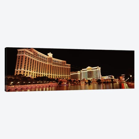 Hotel lit up at night, Bellagio Resort And Casino, The Strip, Las Vegas, Nevada, USA #2 Canvas Print #PIM8563} by Panoramic Images Canvas Art