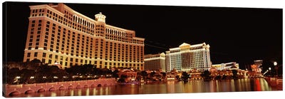 Hotel lit up at night, Bellagio Resort And Casino, The Strip, Las Vegas, Nevada, USA #2 Canvas Art Print - Nevada Art
