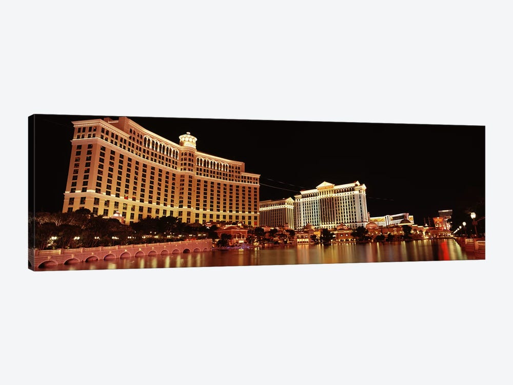 Hotel lit up at night, Bellagio Resort And Casino, The Strip, Las Vegas, Nevada, USA #2 by Panoramic Images 1-piece Canvas Wall Art