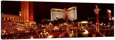 Hotel lit up at night, The Mirage, The Strip, Las Vegas, Nevada, USA Canvas Art Print - Gambling Art