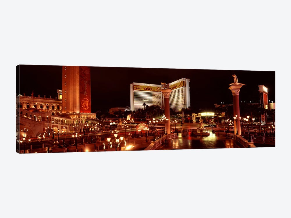 Hotel lit up at night, The Mirage, The Strip, Las Vegas, Nevada, USA by Panoramic Images 1-piece Canvas Art Print