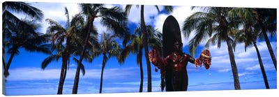 Statue of Duke Kahanamoku, Duke Kahanamoku Statue, Waikiki Beach, Honolulu, Oahu, Hawaii, USA Canvas Art Print - Honolulu
