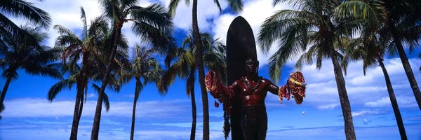 Honolulu: Statue of Duke Kahanamoku, Duke Kahanamoku Statue, Waikiki Beach, Honolulu, Oahu, Hawaii, USA by Panoramic Images