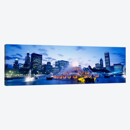 Buckingham Fountain At Twilight, Grant Park, Chicago, Illinois, USA Canvas Print #PIM860} by Panoramic Images Canvas Wall Art