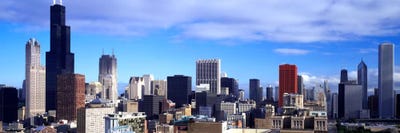 Skyscrapers in a city, Sears Tower, Chicago, Cook County, Illinois, USA by Panoramic Images canvas print