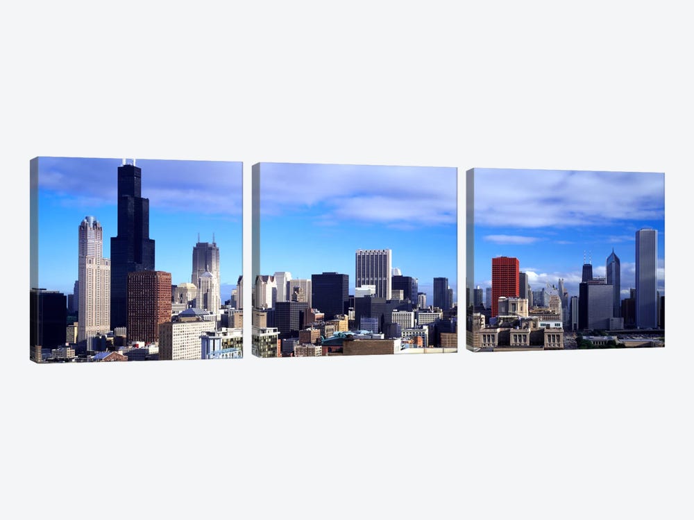 Skyscrapers in a city, Sears Tower, Chicago, Cook County, Illinois, USA by Panoramic Images 3-piece Art Print