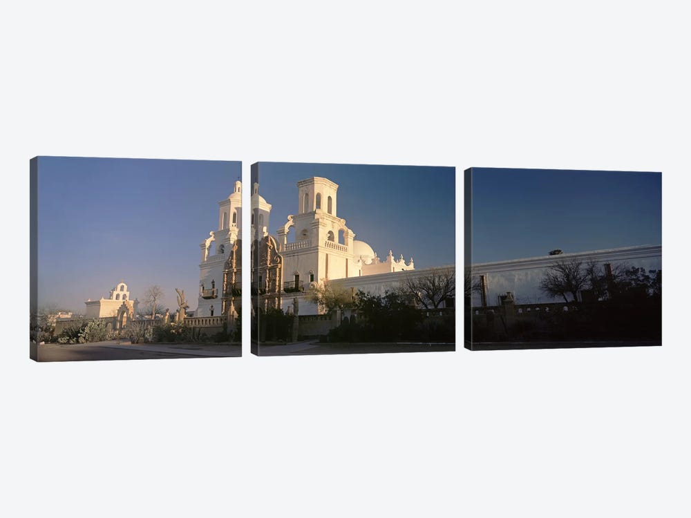 Low angle view of a church, Mission San Xavier Del Bac, Tucson, Arizona, USA by Panoramic Images 3-piece Canvas Artwork