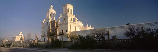 Tucson: Low angle view of a church, Mission San Xavier Del Bac, Tucson, Arizona, USA by Panoramic Images