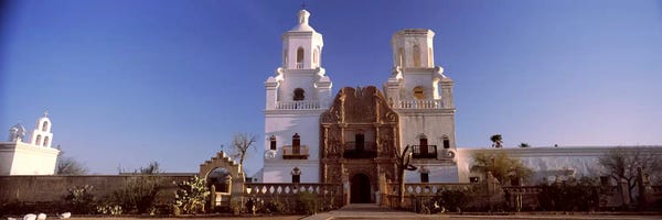 Tucson: Low angle view of a church, Mission San Xavier Del Bac, Tucson, Arizona, USA #2 by Panoramic Images