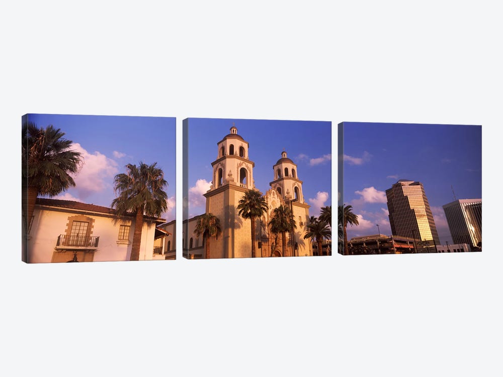 Low angle view of a cathedralSt. Augustine Cathedral, Tucson, Arizona, USA by Panoramic Images 3-piece Canvas Print