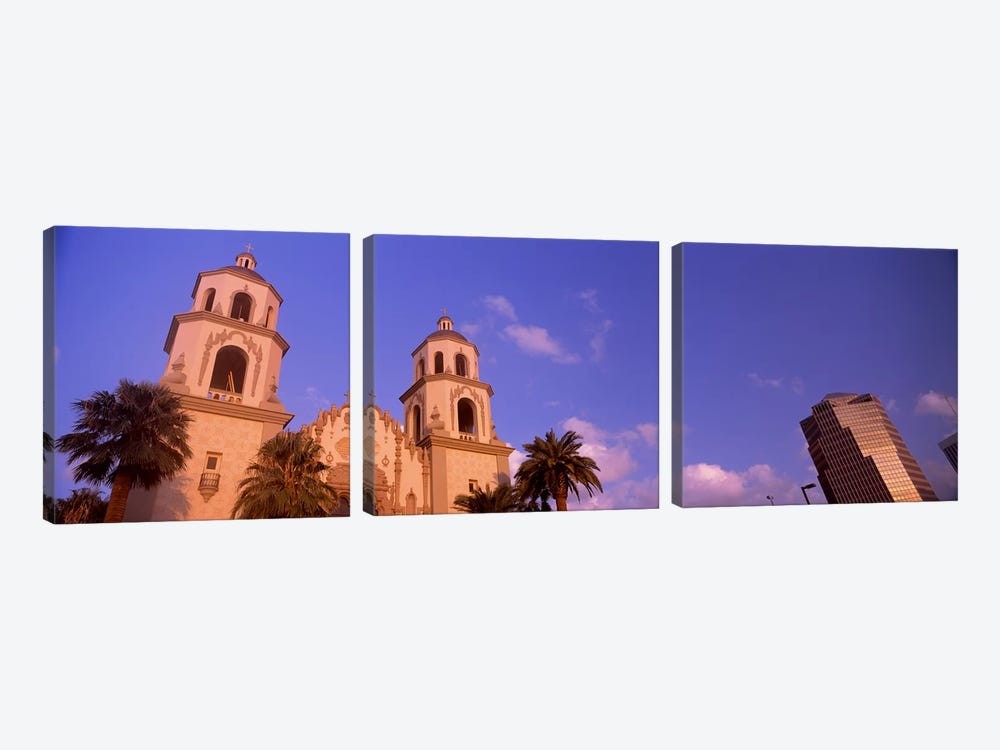 Low angle view of a cathedralSt. Augustine Cathedral, Tucson, Arizona, USA by Panoramic Images 3-piece Canvas Wall Art