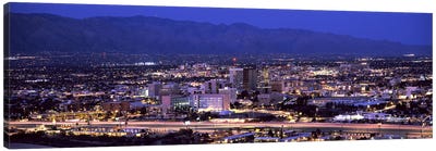 Aerial view of a city at nightTucson, Pima County, Arizona, USA Canvas Art Print