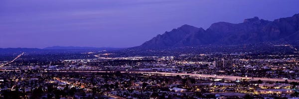 Aerial view of a city at nightTucson, Pima County, Arizona, USA