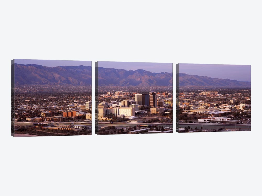 Aerial view of a cityTucson, Pima County, Arizona, USA by Panoramic Images 3-piece Canvas Art Print