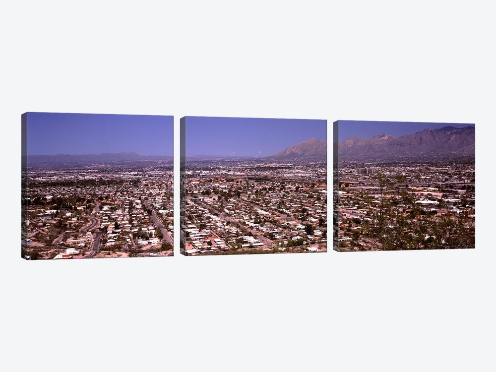 Aerial view of a cityTucson, Pima County, Arizona, USA by Panoramic Images 3-piece Canvas Artwork