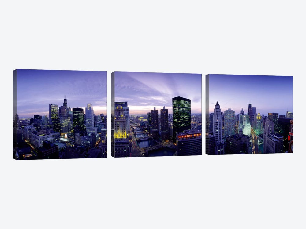 Skyscrapers, Chicago, Illinois, USA by Panoramic Images 3-piece Canvas Print