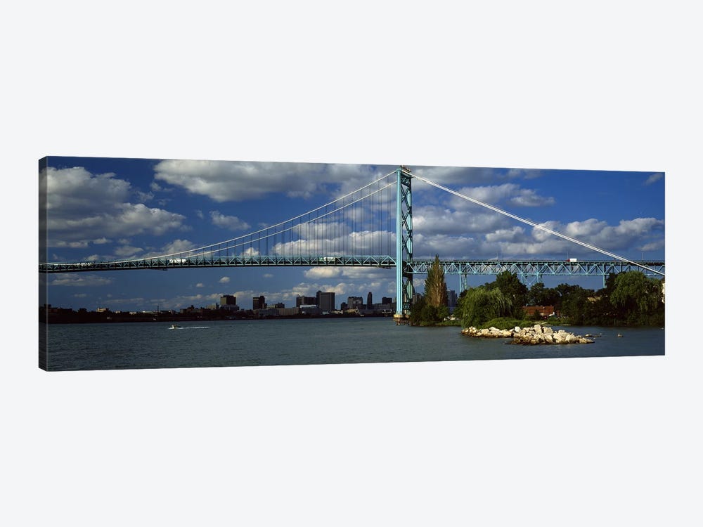 Bridge across a river, Ambassador Bridge, Detroit River, Detroit, Wayne County, Michigan, USA #2 by Panoramic Images 1-piece Canvas Art