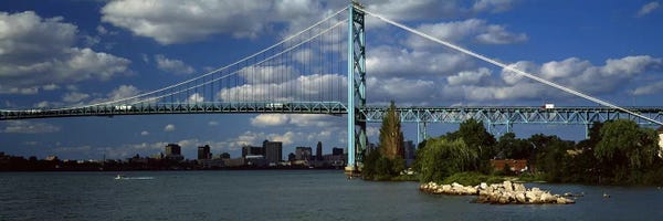 Michigan: Bridge across a river, Ambassador Bridge, Detroit River, Detroit, Wayne County, Michigan, USA #2 by Panoramic Images