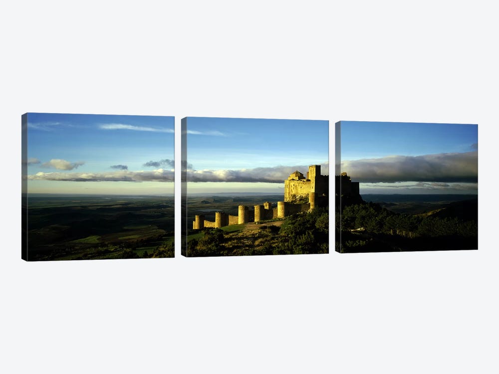 Castle on a hill, Loarre Castle, Huesca, Aragon, Spain by Panoramic Images 3-piece Canvas Wall Art