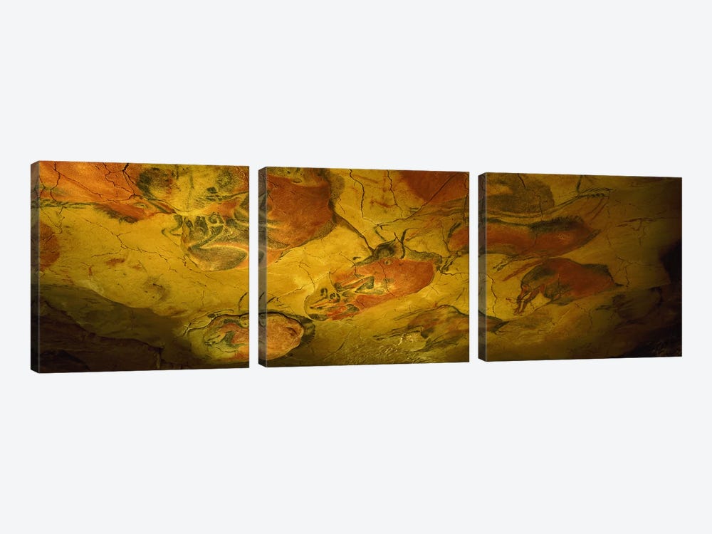 Parietal Paintings, Cave Of Altamira, Near Santillana del Mar, Cantabria, Spain by Panoramic Images 3-piece Canvas Art Print