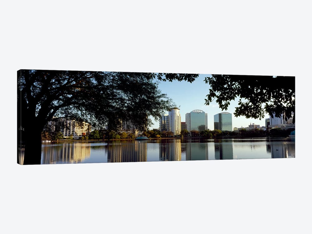 Buildings at the waterfront, Lake Eola, Orlando, Orange County, Florida, USA by Panoramic Images 1-piece Canvas Print
